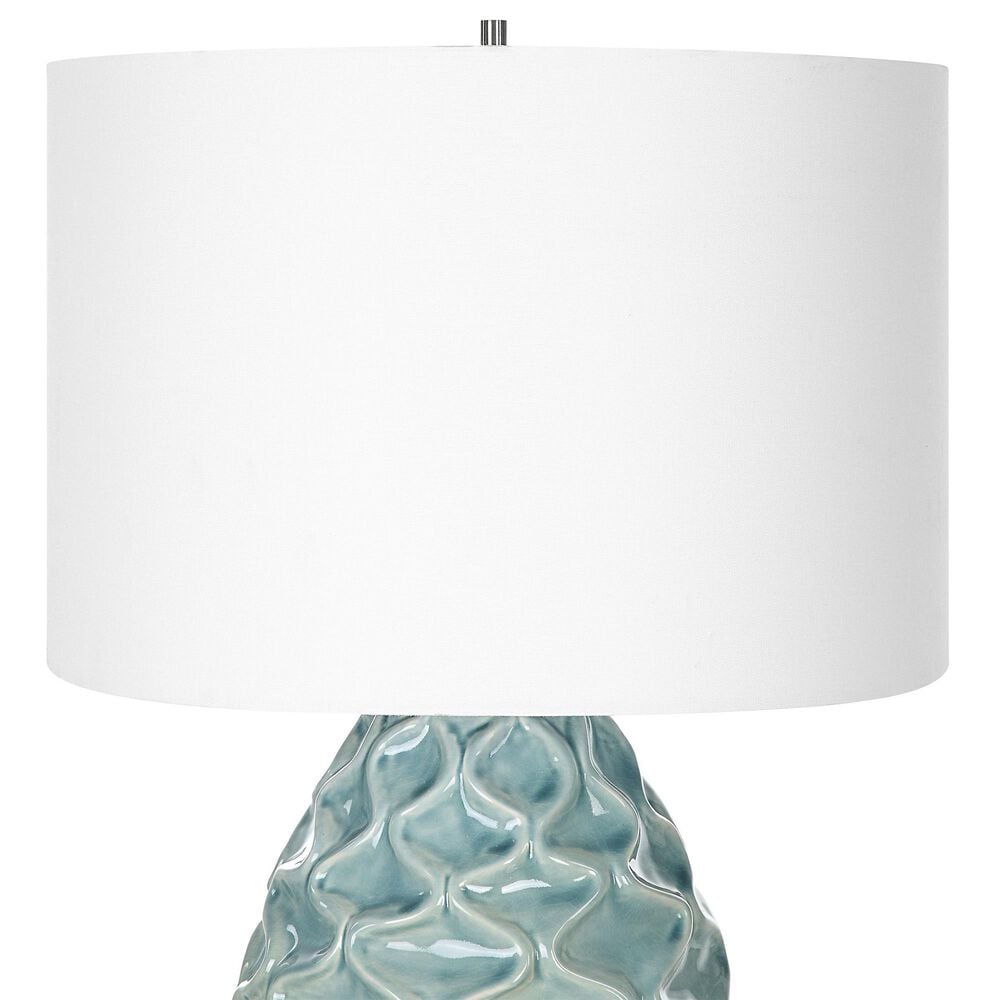 Uttermost Laced Up Table Lamp in Seafoam Gloss, , large