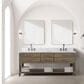 Lexora Home Norwalk 84" Double Bathroom Vanity in Grey Oak with White Cultured Marble Top and Rectangle Sink, , large