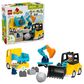 LEGO Duplo 3-In-1 Construction Vehicles Building Set, , large