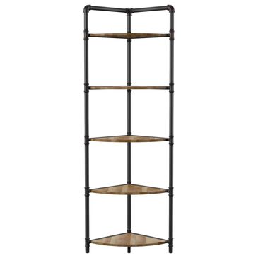 Furniture of America Spears Industrial Bookcase in Black and Light Copper, , large