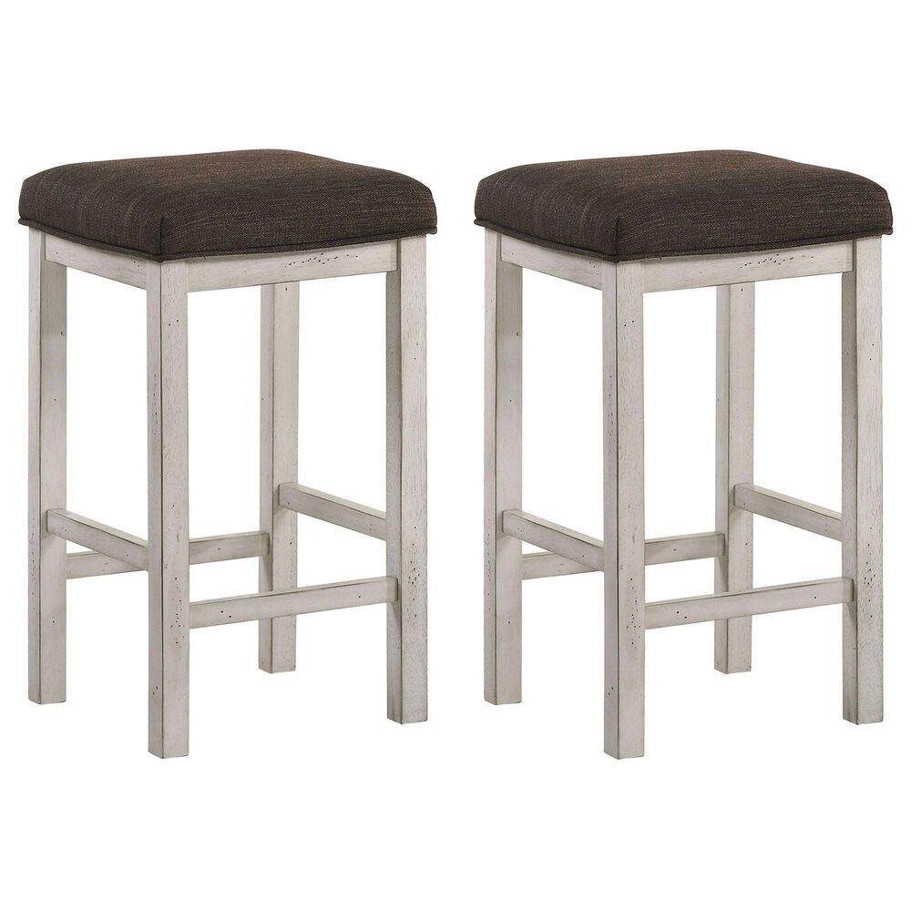 Furniture of America Tilton 26" Counter Stool in Antique White (Set of 2), , large
