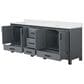 Lexora Home Ziva 84" Double Bathroom Vanity in Dark Grey with 2 cm White Quartz Top and Rectangular Sinks, , large