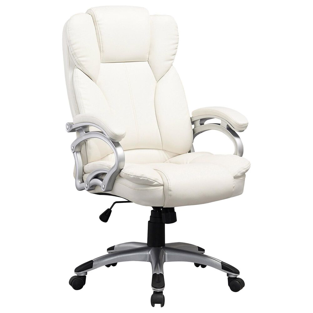 CorLiving Workspace Executive Office Chair in White Leatherette, , large