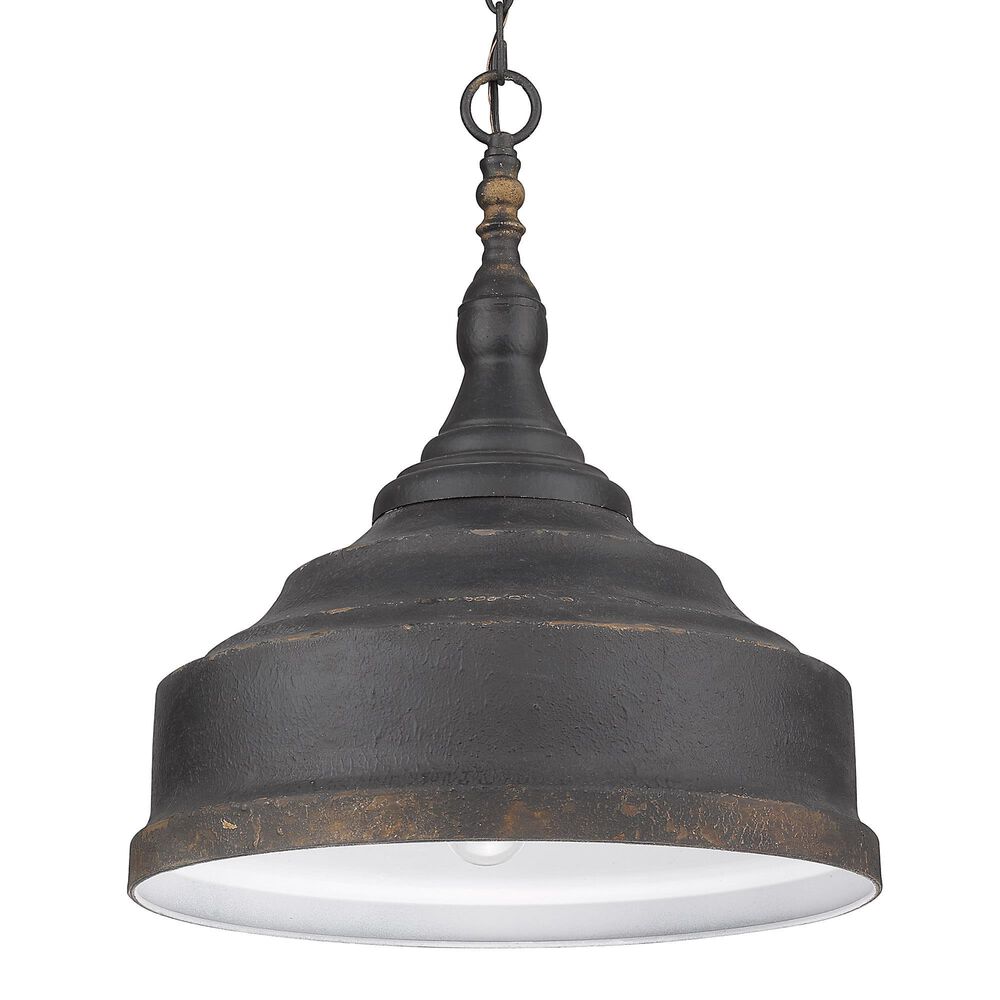 Golden Lighting Keating 3-Light Pendant in Antique Black Iron, , large