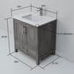 Lexora Home Jacques 30" Single Bathroom Vanity in Distressed Grey with 2 cm White Quartz Top and Rectangular Sink, , large