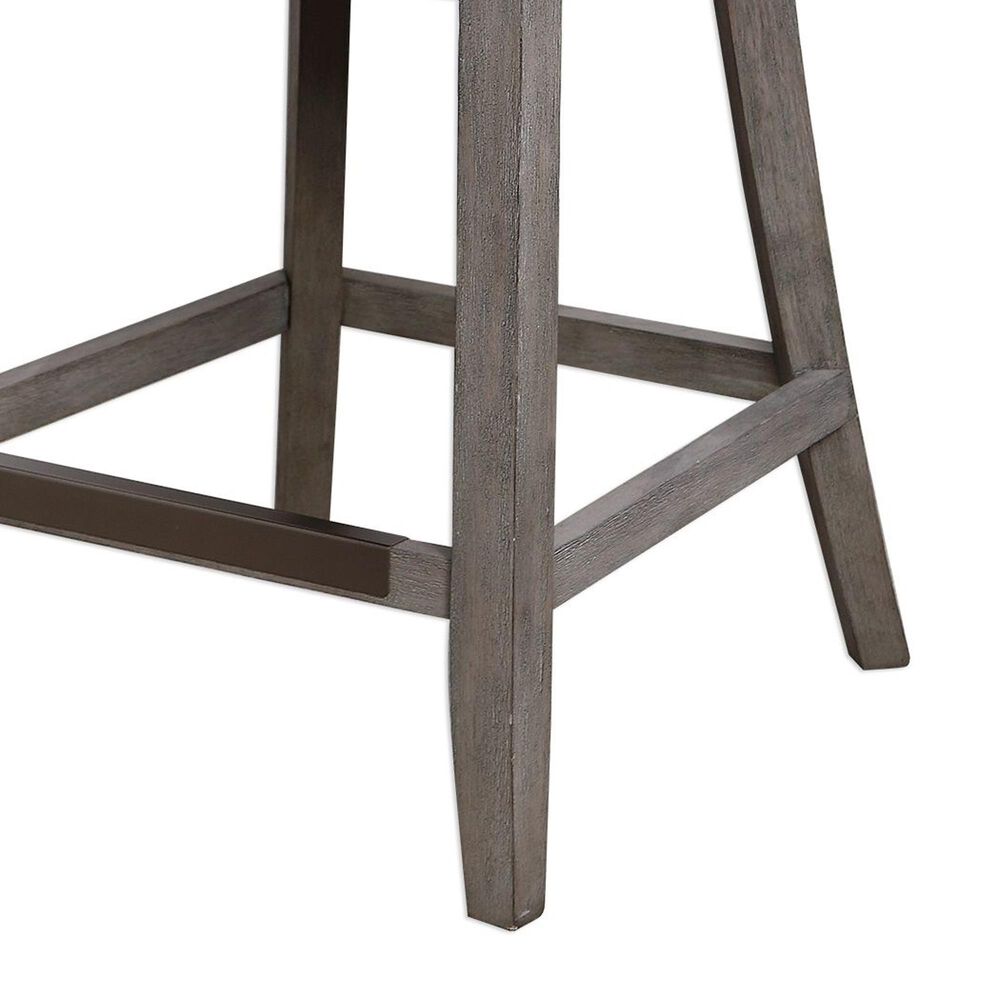 Uttermost Elowen 26&quot; Counter Stool in Black with Dark wood, , large