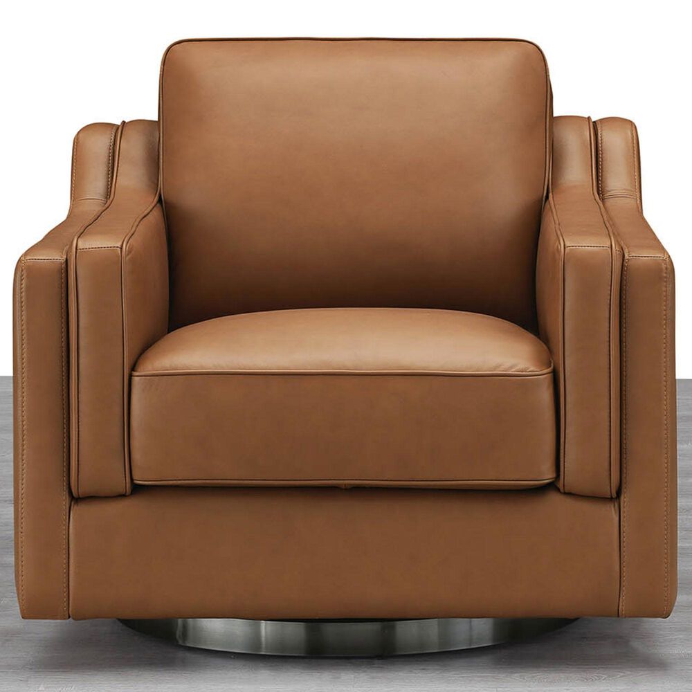 Hydeline Bella Swivel Chair in Cognac Brown, , large