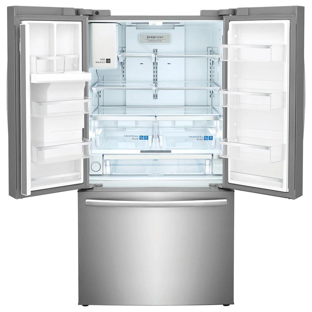 Frigidaire Gallery 3 Piece Kitchen Package with 27.8 Cu. Ft. French Door Refrigerator, 30&quot; Front Control Gas Range with Total Convection, and 24&quot; Built-In Bar Handle Dishwasher with CleanBoost in Stainless Steel, , large