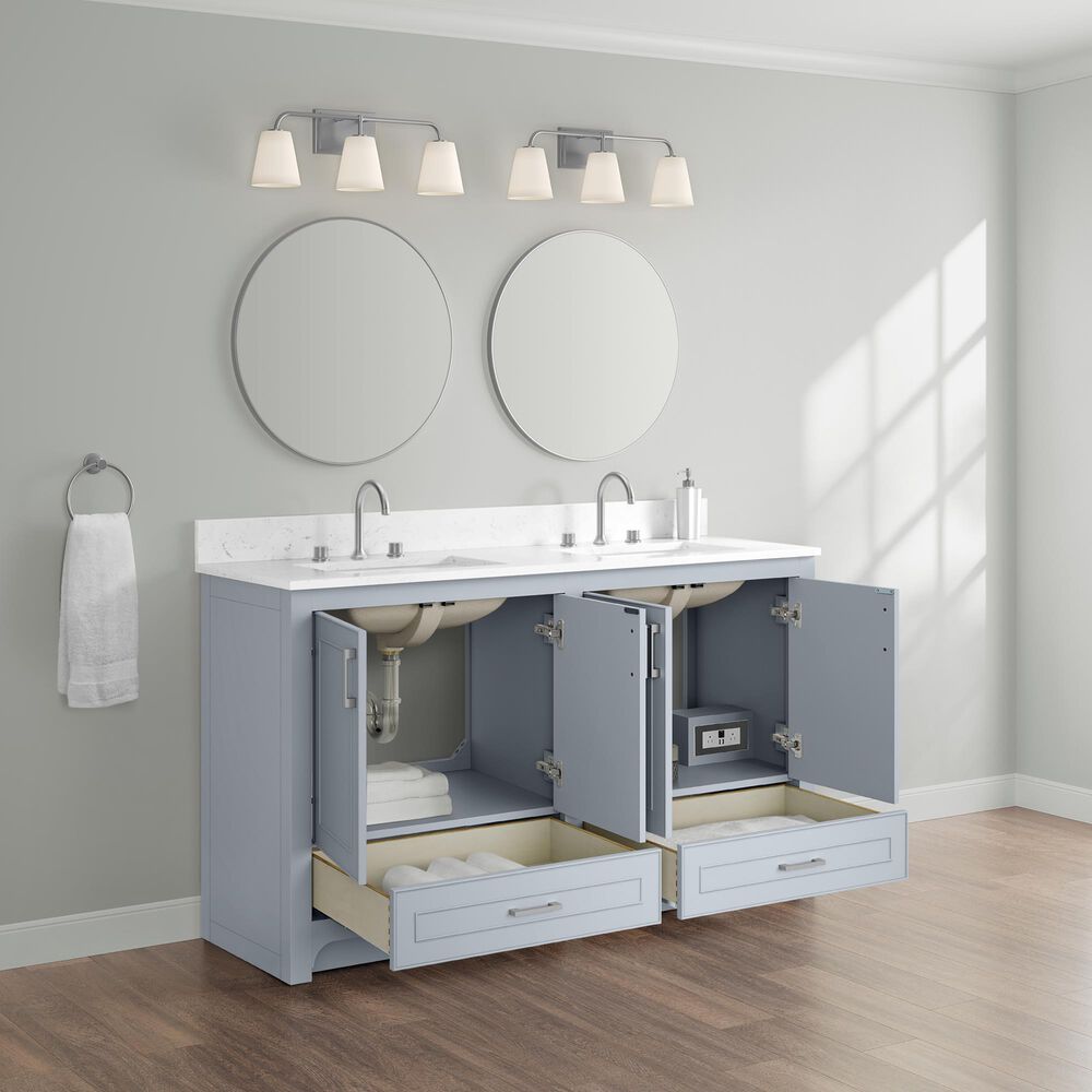 37B Lucerne 60" Double Bathroom Vanity in Soft Blue with Marble Top and Backsplash, , large