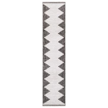 Surya Eagean EAG-2356 Black, Off-White and Charcoal 2"7" x 12" Indoor/Outdoor Runner, , large