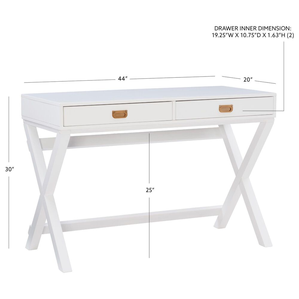 Linon Home Decor Peggy Writing Desk in White, , large