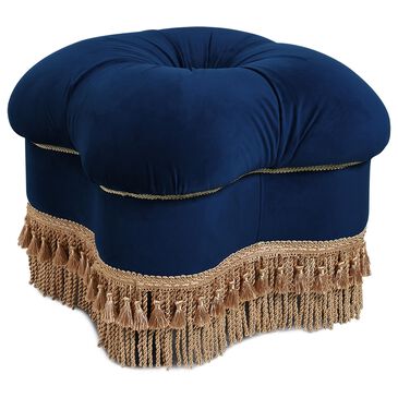 Jennifer Taylor Home Ellen Ottoman in Navy Blue Velvet, , large