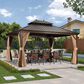HOMLUX 12" x 14" Outdoor Hardtop Gazebo in Brown, , large