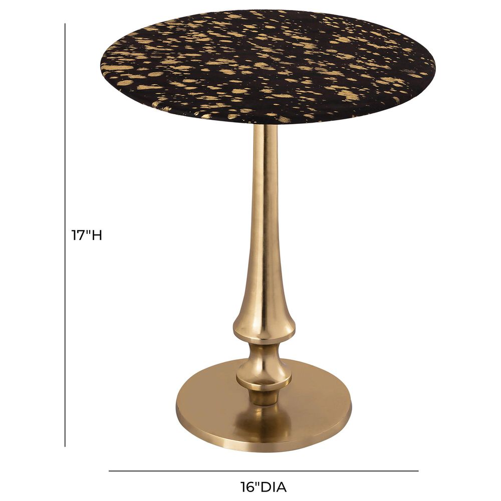 Tov Furniture Goathide Side Table in Black and Gold, , large