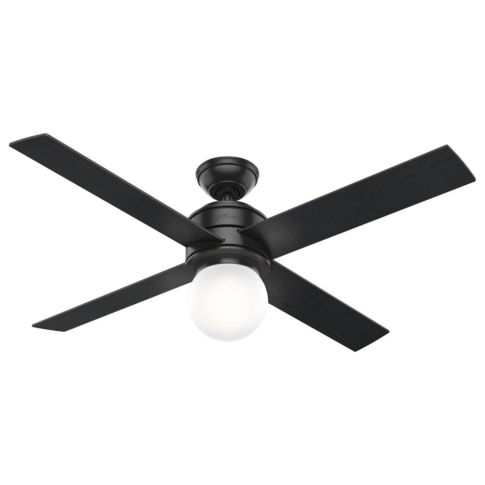Hunter Hepburn 52&quot; Ceiling Fan with LED Light in Matte Black, , large