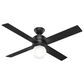 Hunter Hepburn 52" Ceiling Fan with LED Light in Matte Black, , large