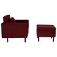 Linon Home Decor Wallis Accent Chair with Ottoman in Berry, , large
