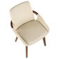 Lumisource Cosmo Arm Chair with Cream Faux Leather Cushion in Walnut, , large