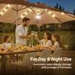 HOMLUX 2-Piece 14.5 ft Patio Umbrella and All-weather Rattan, Square Coffee Table Outdoor Set in Khaki, , large