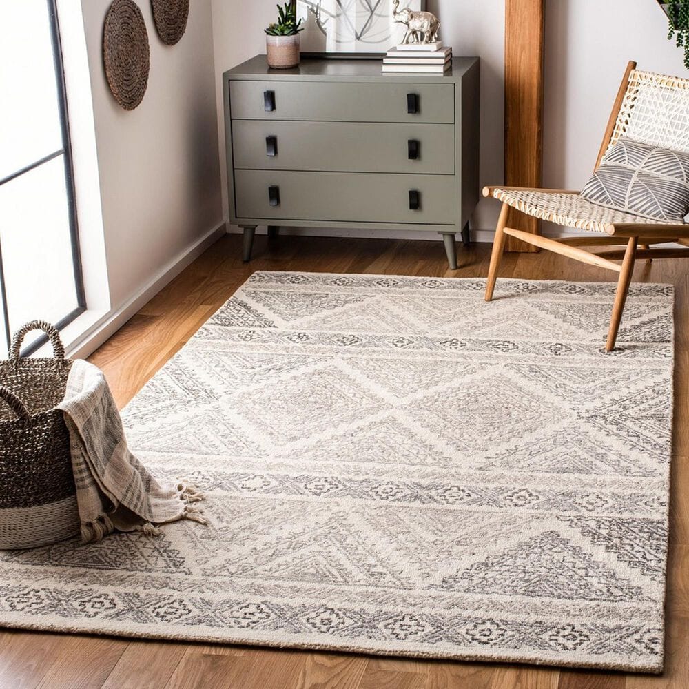 Safavieh Micro-Loop 3&#39; x 5&#39; Ivory and Light Brown Area Rug, , large