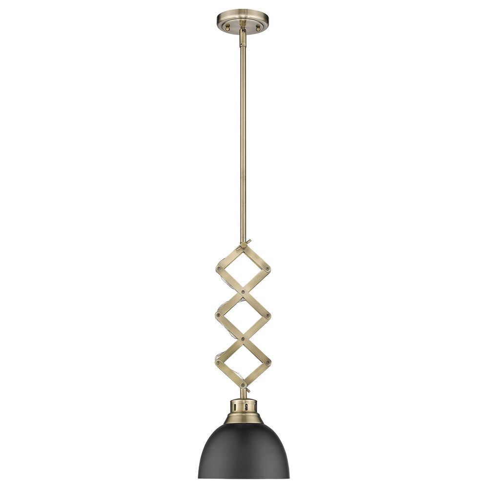 Golden Lighting Hawthorn Small Pendant in Aged Brass and Matte Black, , large