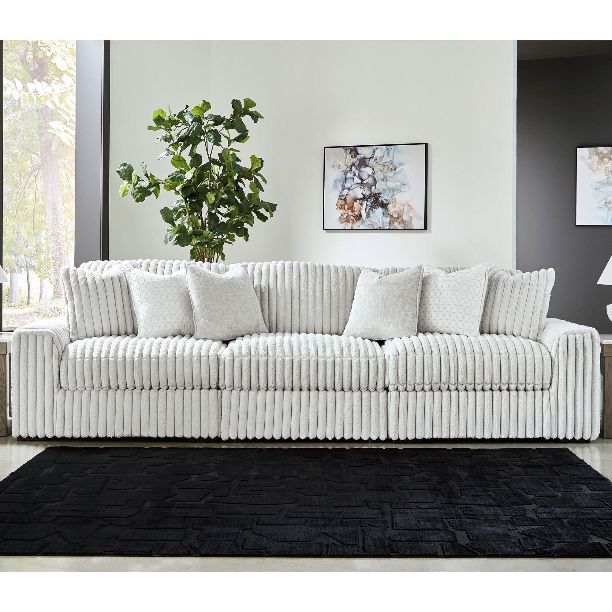 Ashley Stupendous 3-Piece Symmetrical Sofa in Alloy