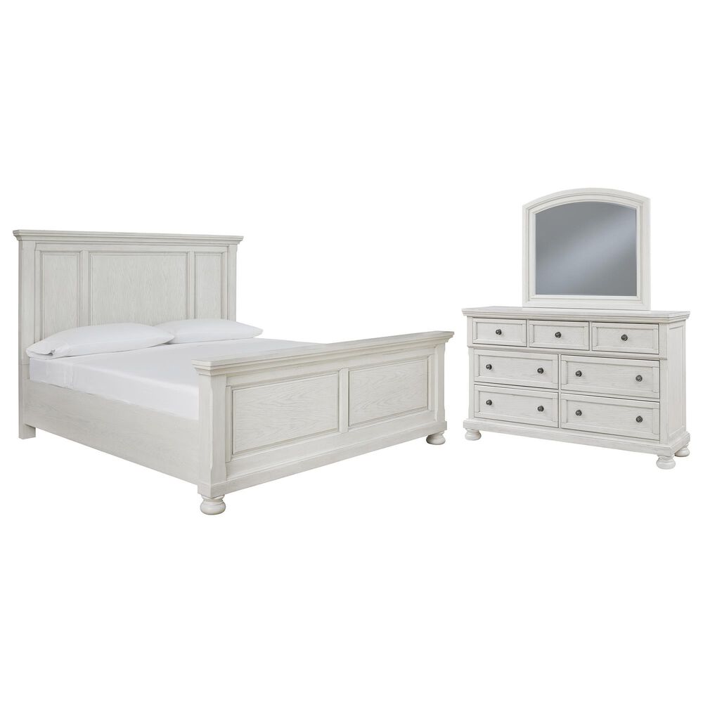 Signature Design by Ashley Robbinsdale 3 Piece King Bedroom Set in Antique White, , large