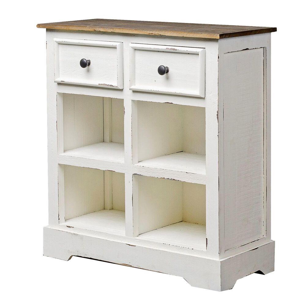 Rustic Imports Accent Unit in White with Raftwood Top, , large