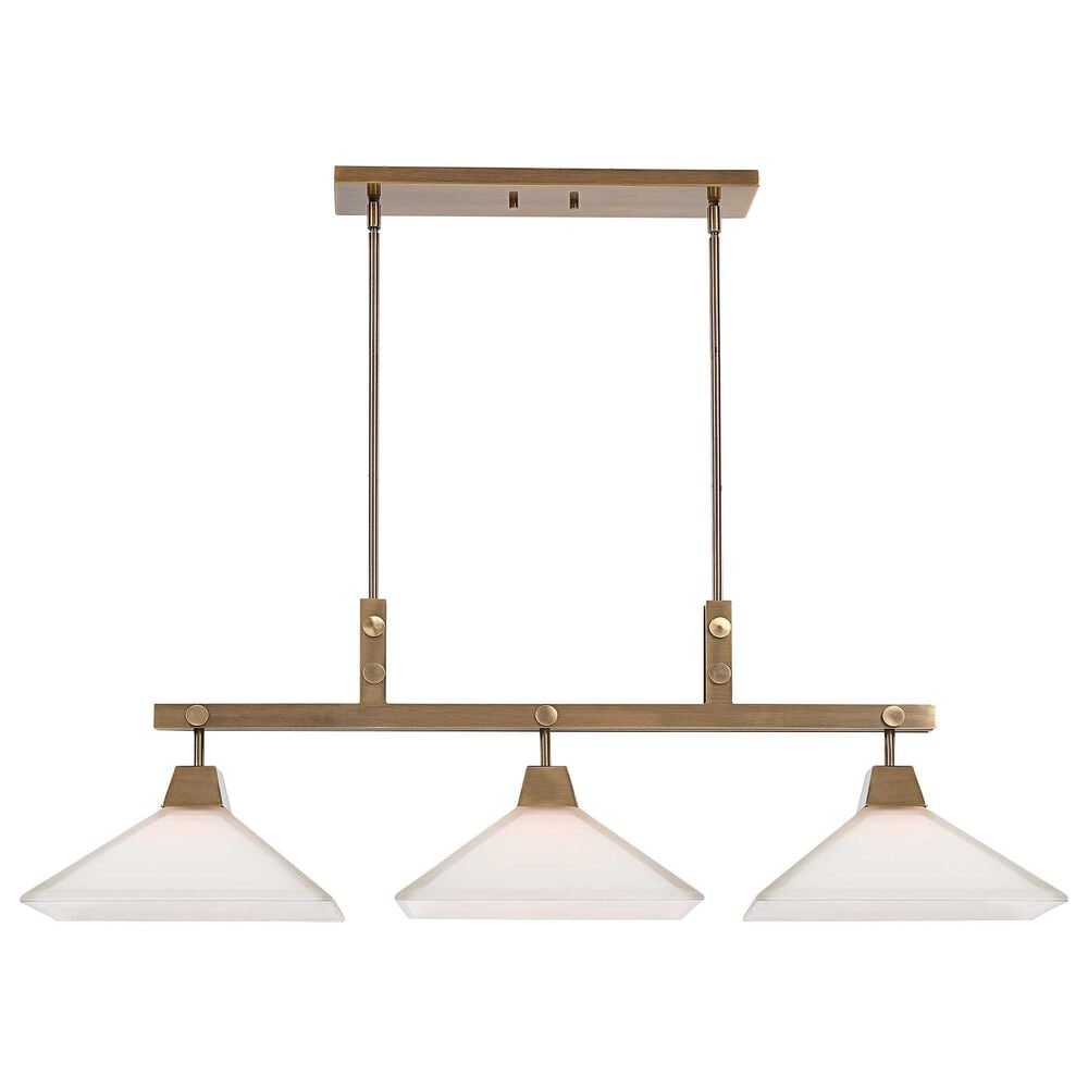 Uttermost Brookdale 3-Light Linear Chandelier in Aged Brass, , large