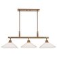 Uttermost Brookdale 3-Light Linear Chandelier in Aged Brass, , large