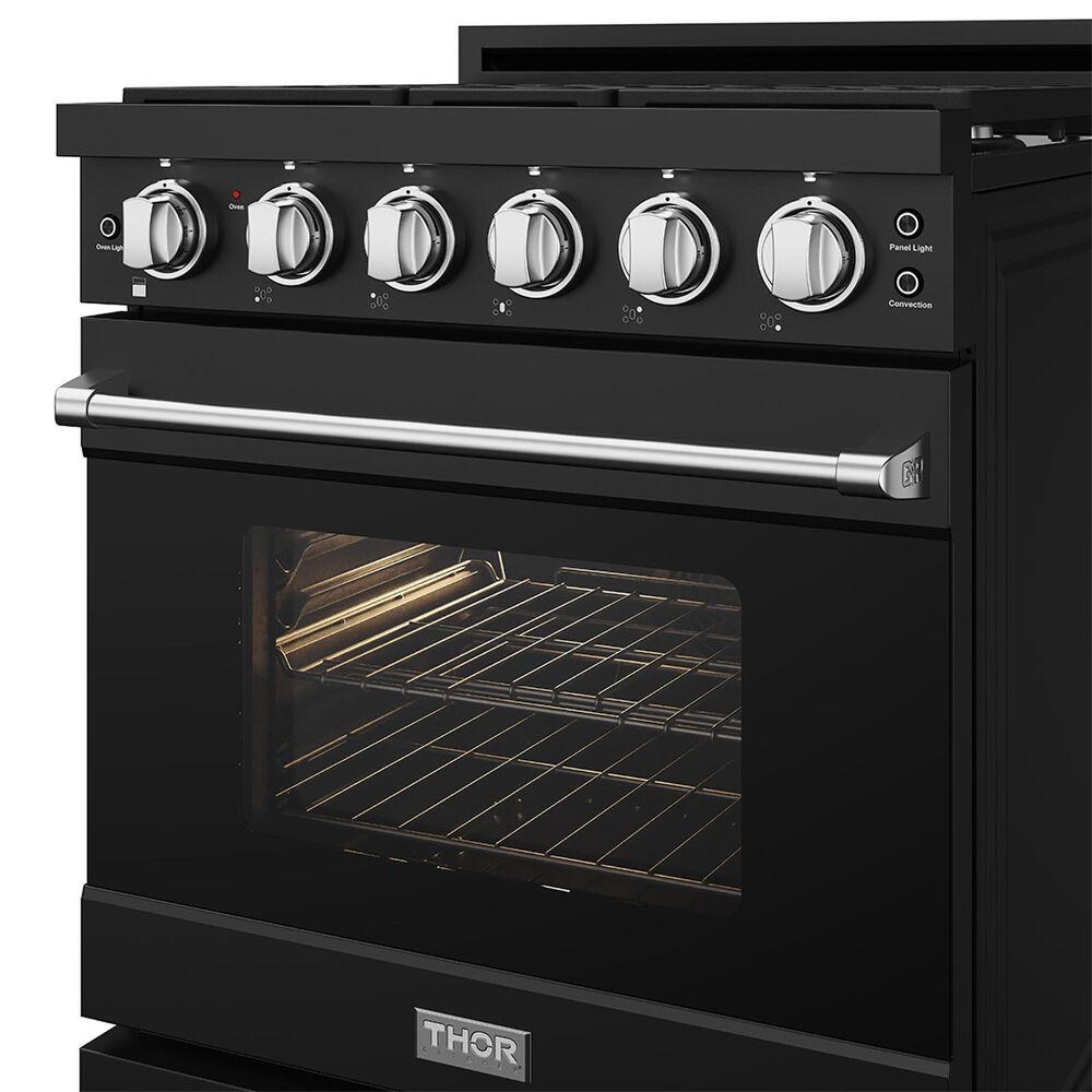 Thor Kitchen Gordon Ramsay 4.6 Cu. Ft. Professional Liquid Propane Range with Stainless Steel Handle Kit in Black, , large