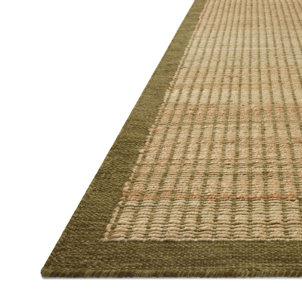 Amber Lewis x Loloi Lilah Natural and Olive 3'6" x 5'6" Area Rug, , large
