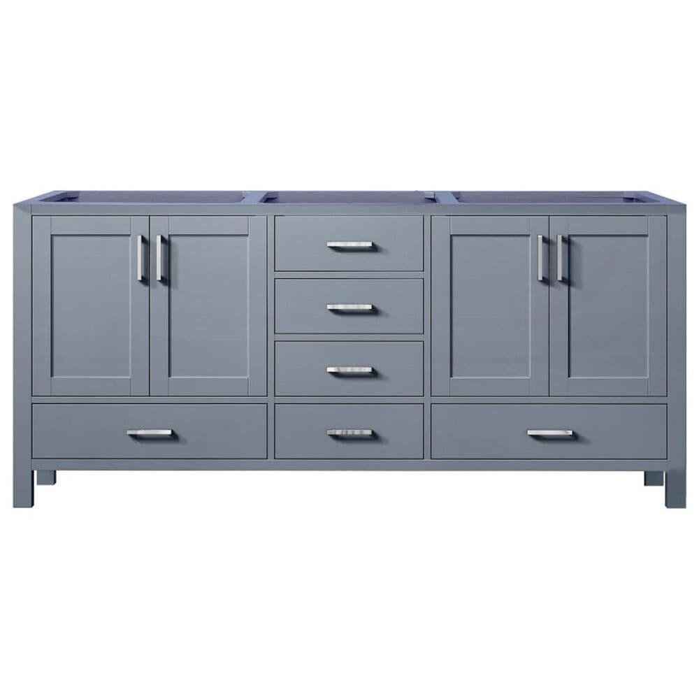 Lexora Home Jacques 72&quot; Double Bathroom Vanity in Dark Grey with 2 cm White Carrara Marble Top and Rectangular Sinks, , large