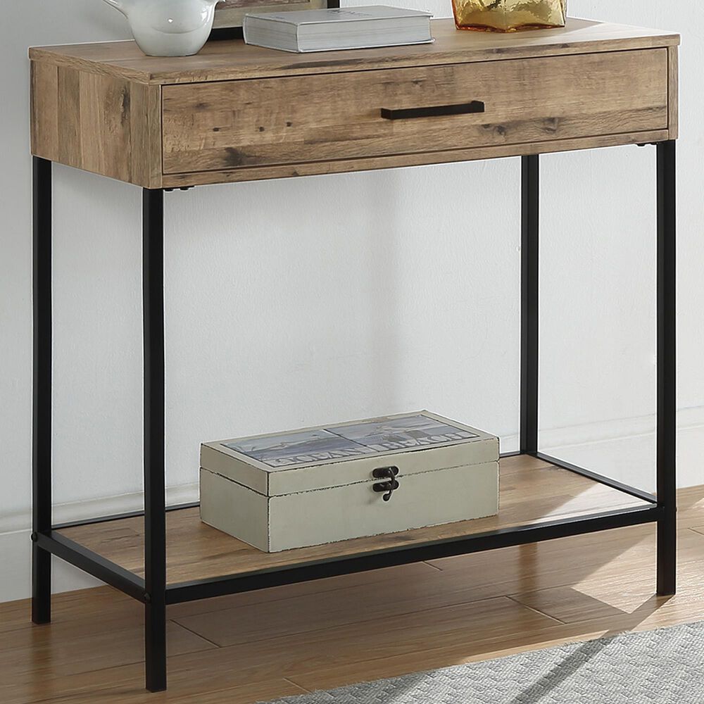 OSP Home Quinton 1-Drawer End Table in Salvage Oak, , large