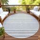 Dalyn Rug Company Soft Essentials Striped Silver 8" Round Indoor/Outdoor Area Rug, , large