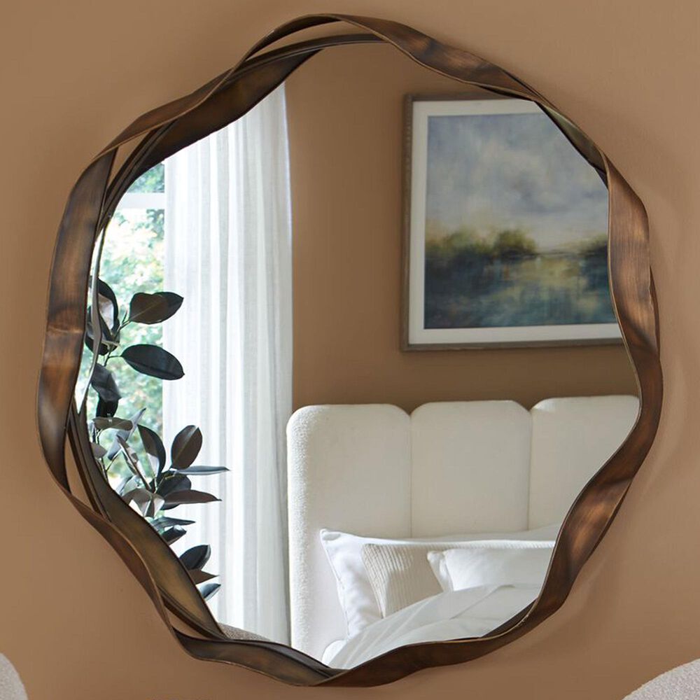Uttermost Catch The Wave Wall Mirror in Warm Bronze and Champagne, , large