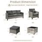 HOMLUX 6-Piece Outdoor Sofa Set in Black, , large