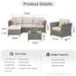 HOMLUX 6-Piece Patio Conversation Set in Beige, , large