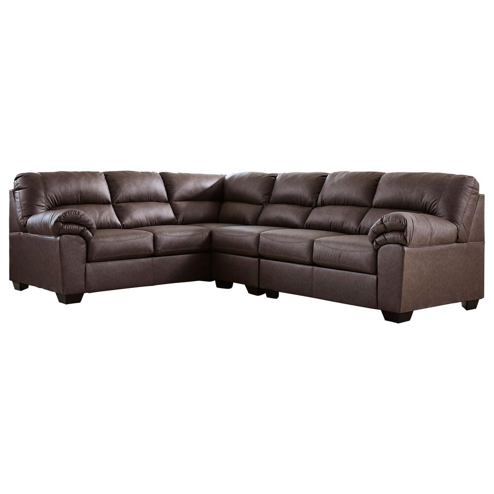 Ashley WillowBend 3-Piece Sectional with LAF Sofa in Umber, , large