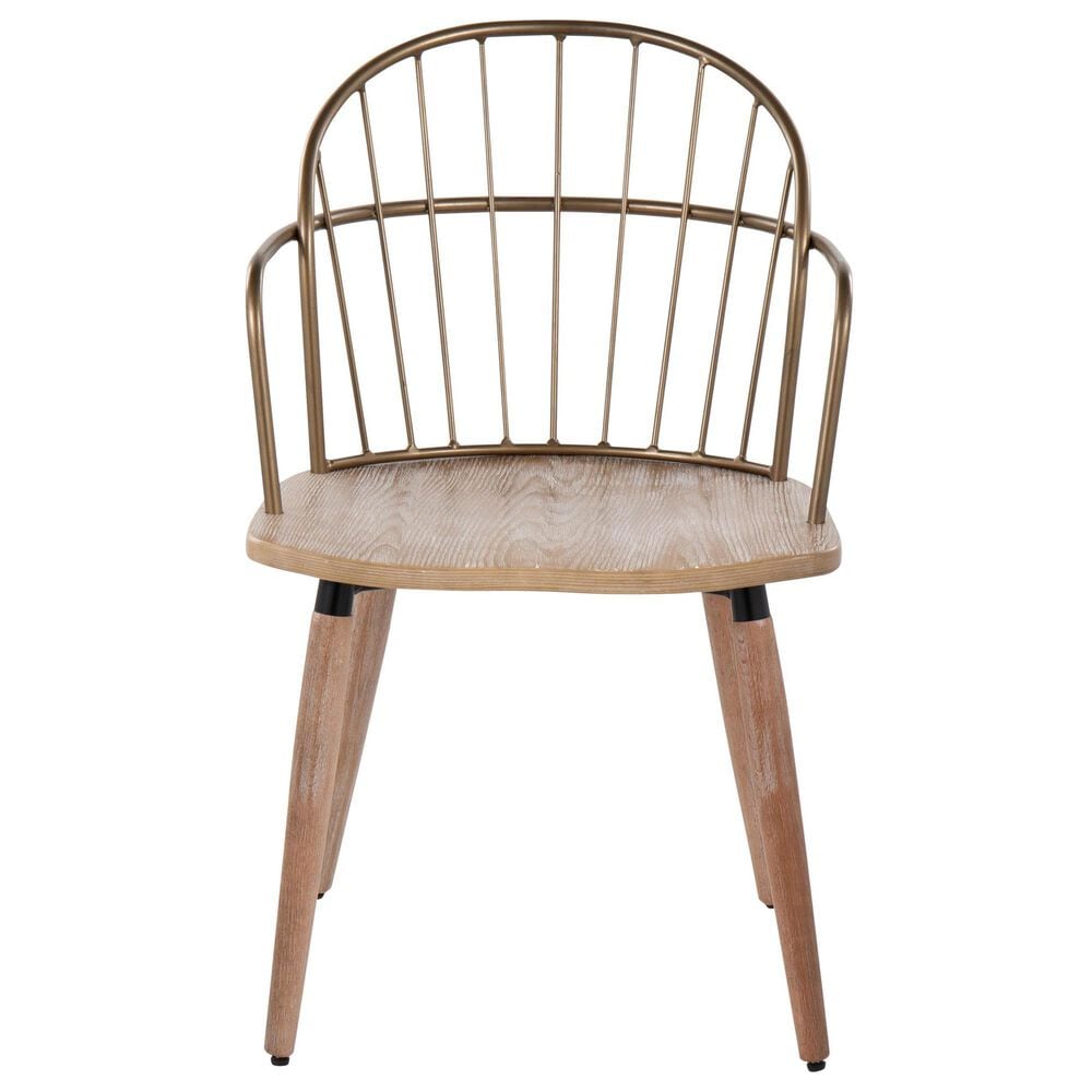 Lumisource Riley industrial Chair in Whitewashed Wood and Antique Copper Metal By LumiSource., , large