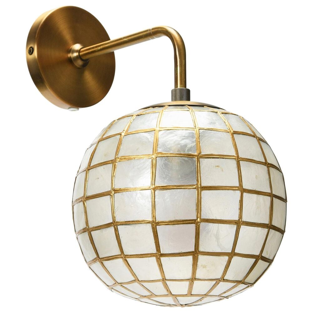 Creative Coop Ollie Wall Sconce with Detail in Brass, , large