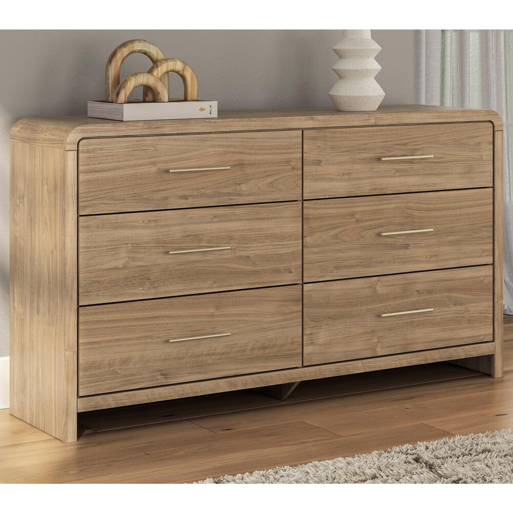 Ashley Gramburg 6-Drawer Dresser in Warm Natural Brown, , large