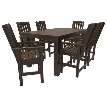 Highwood USA Lehigh 7-Piece 72" Rectangular Counter Height Dining Set in Weathered Acorn, , large