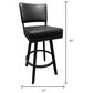 Delaware Dining Malibu 26" Swivel Barstool in Matte Black/Black, , large