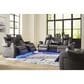 Ashley Fyne-Dyme 2-Piece Power Reclining Living Room Set in Shadow, , large