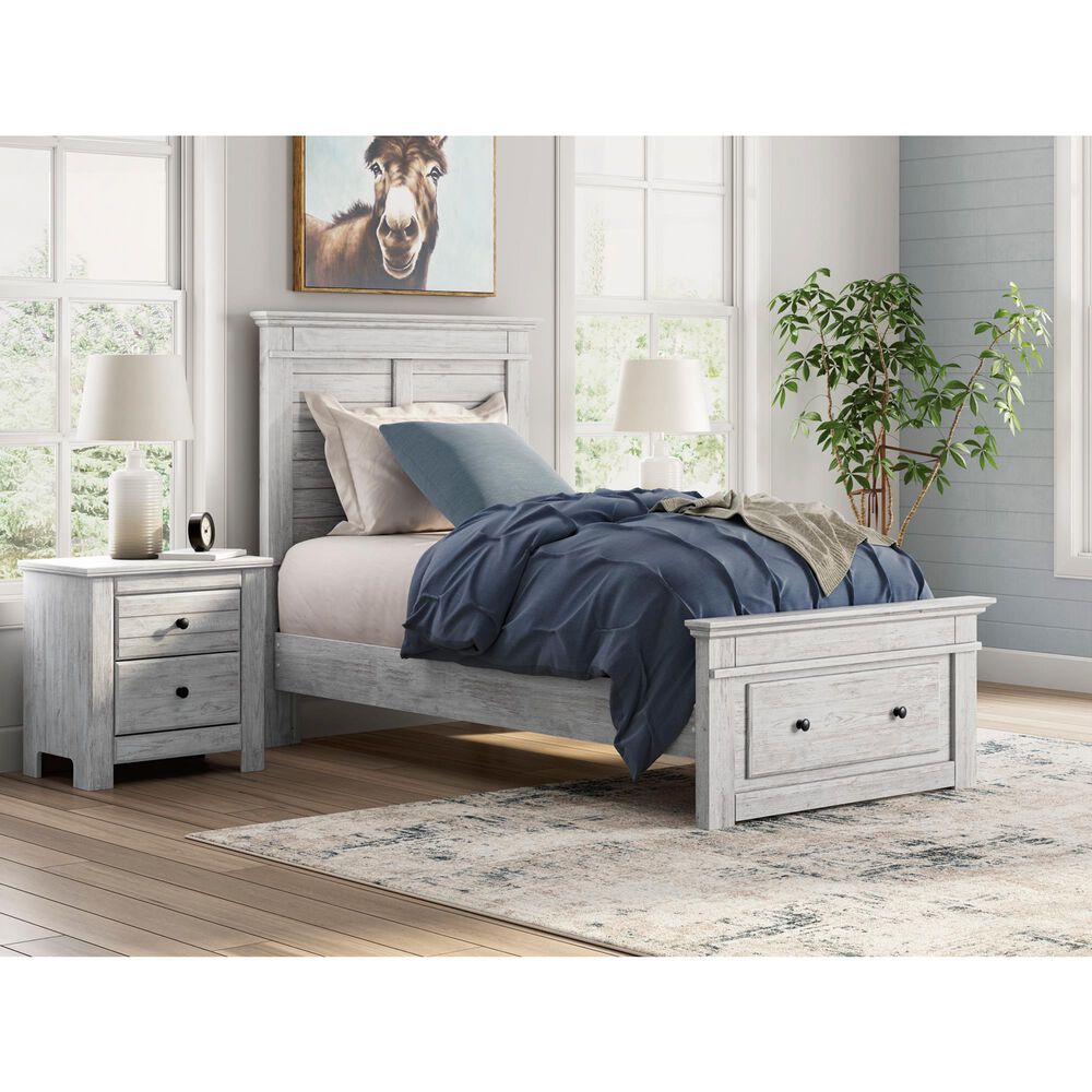 Ashley Makidern Twin Storage Bed with Drawer in Whitewash, , large