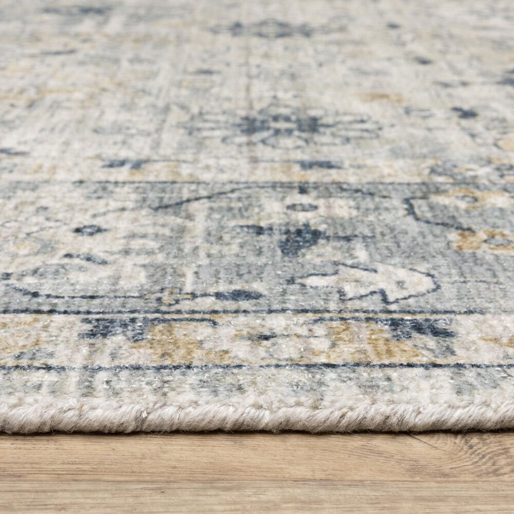 Oriental Weavers Windham WIN01 Ivory and Blue 9&#39; x 12&#39; Area Rug, , large