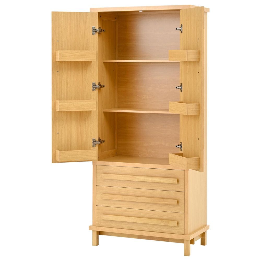 Hearth and Haven 70" Kitchen Pantry Cabinet in Natural, , large