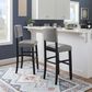 Linon Home Decor Monaco Bar Stool with Dove Gray Cushion in Black, , large