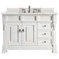 James Martin Vanities Brookfield 48" Single Bathroom Vanity in Bright White with 3 cm Eternal Jasmine Pearl Quartz Top and Rectangle Sink, , large